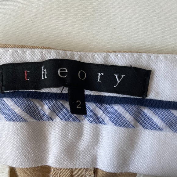 Theory Pants Womens‎ 2 Tan Khaki Straight Leg Cropped Career Workwear - Picture 7 of 8